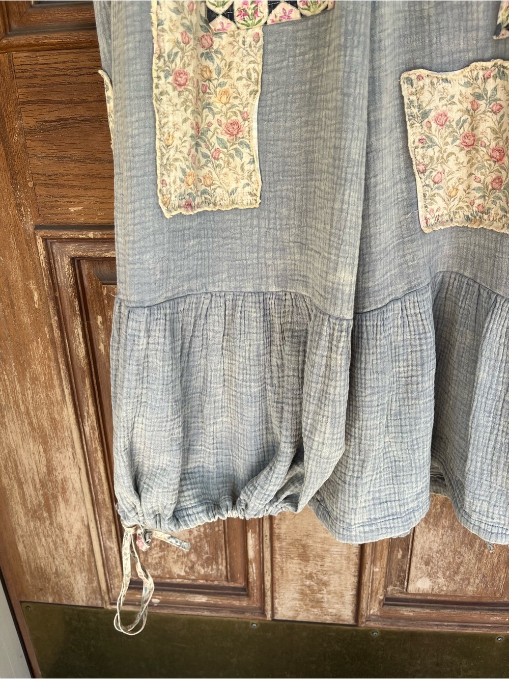 Wide-Leg Boho Patchwork Pants in blue - Picture 10 of 10